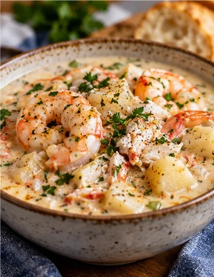 Cozy Creamy Seafood Chowder with Shrimp and Crab — Final