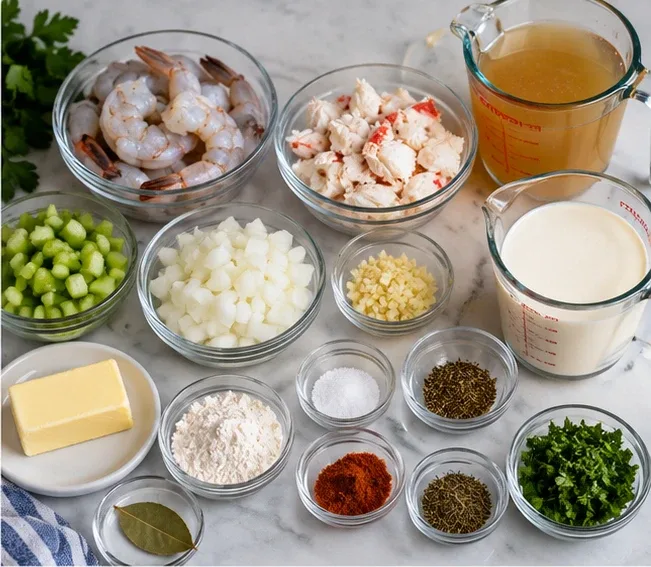 Cozy Creamy Seafood Chowder with Shrimp and Crab — Ingredients