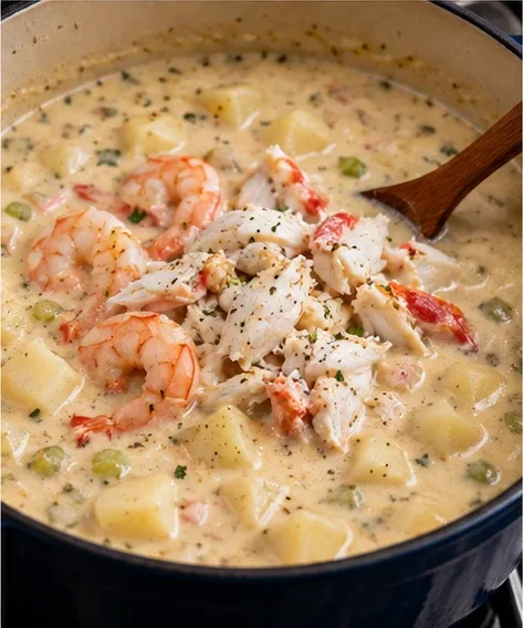 Cozy Creamy Seafood Chowder with Shrimp and Crab — Cooking