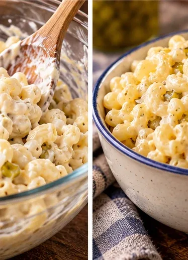 Depression Era Macaroni Salad — Mixing