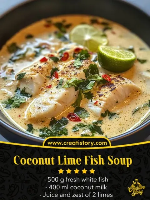 Coconut Lime Fish Soup: A Tropical Delight in Every Spoonful 🥥🍋