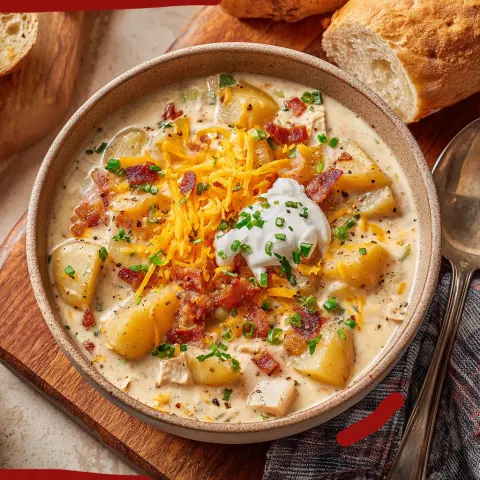 🥓 Creamy Potato and Bacon Soup 🥔✨