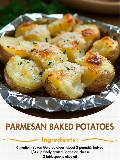 Parmesan Baked Potatoes: Crispy, Golden, and Irresistible 🥔✨