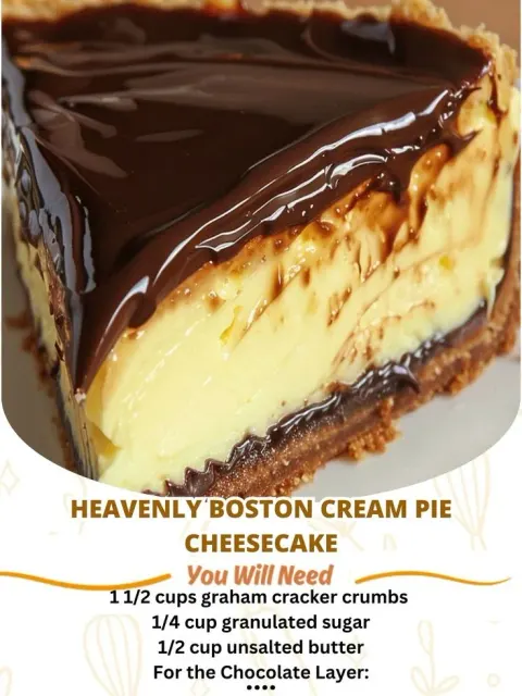 Heavenly Boston Cream Pie Cheesecake 🍰 – Two Desserts in One!