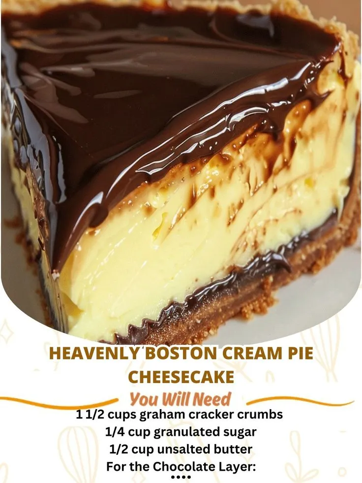 Heavenly Boston Cream Pie Cheesecake 🍰 – Two Desserts in One!
