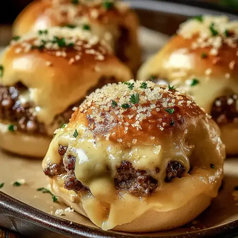 Garlic Parmesan Cheeseburger Bombs 🧄🧀💣 – Flavor-Packed, Buttery & Bomb-tastic!