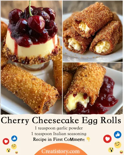 Crispy Cherry Cheesecake Egg Rolls