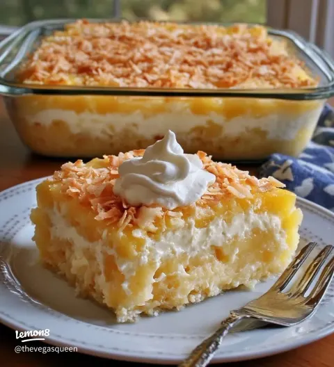 Pineapple Condensed Milk Cake – Tropical Bliss in Every Bite!