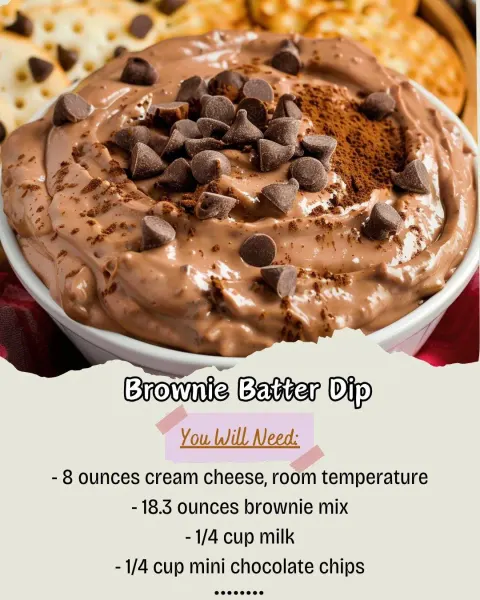 Brownie Batter Dip 🍫🥄: The No-Bake Dessert Everyone Will Devour