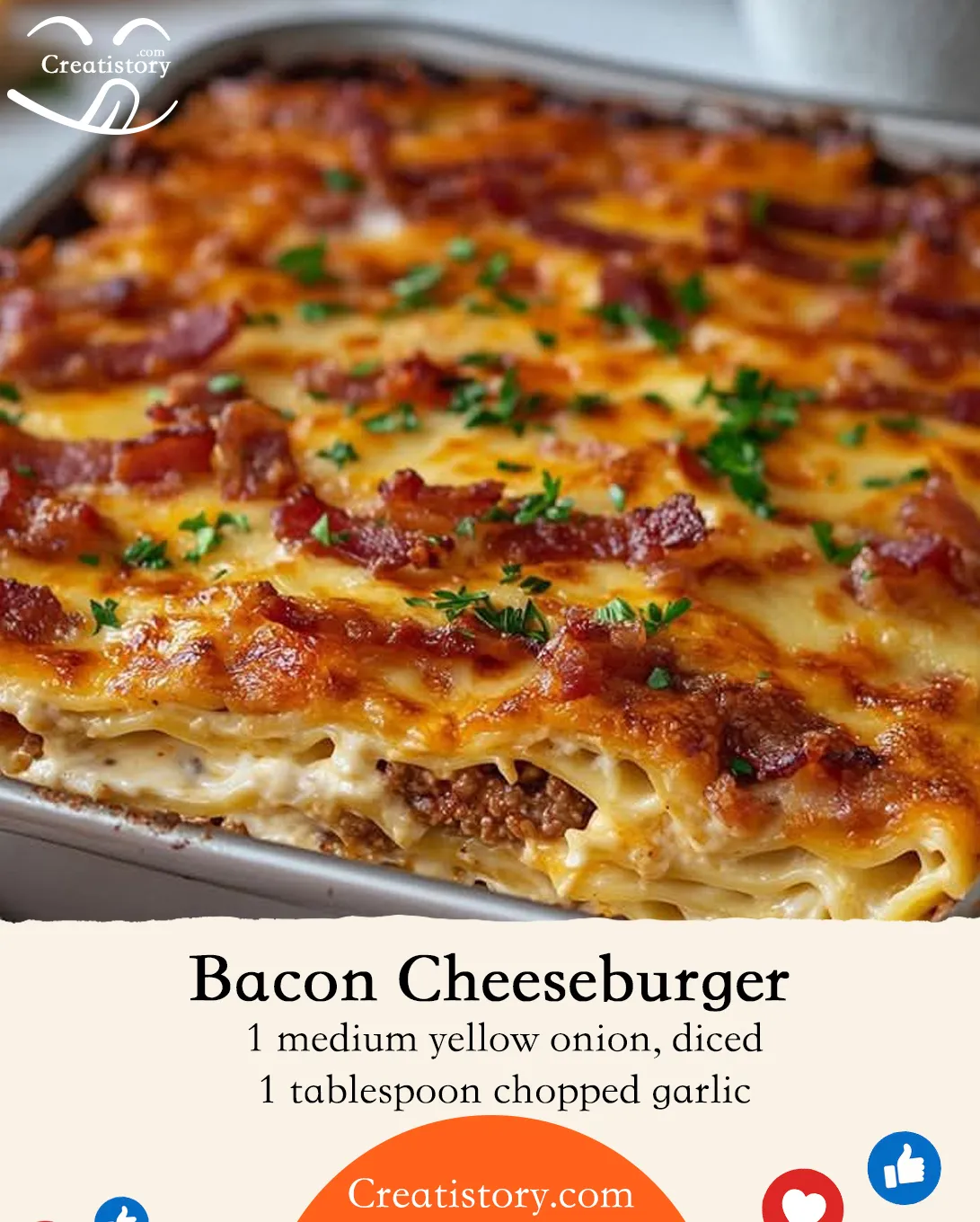 Bacon Cheeseburger Pan Lasagna 😋🍔🧀