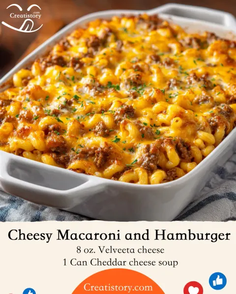 Cheesy Macaroni and Hamburger Casserole 🍝🧀 – The Ultimate Comfort Dinner