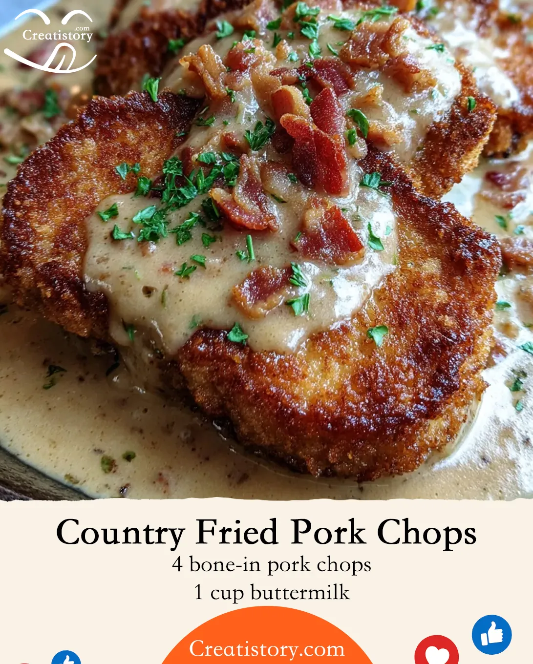 Country Fried Pork Chops with Bacon Gravy 🥓🍖✨