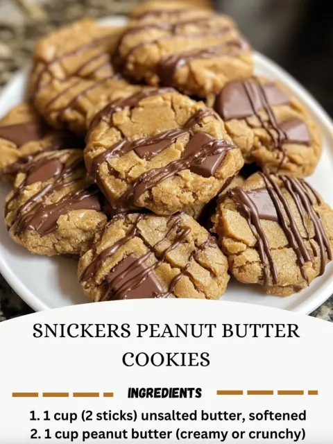 Snickers Peanut Butter Cookies 🍪🥜🍫