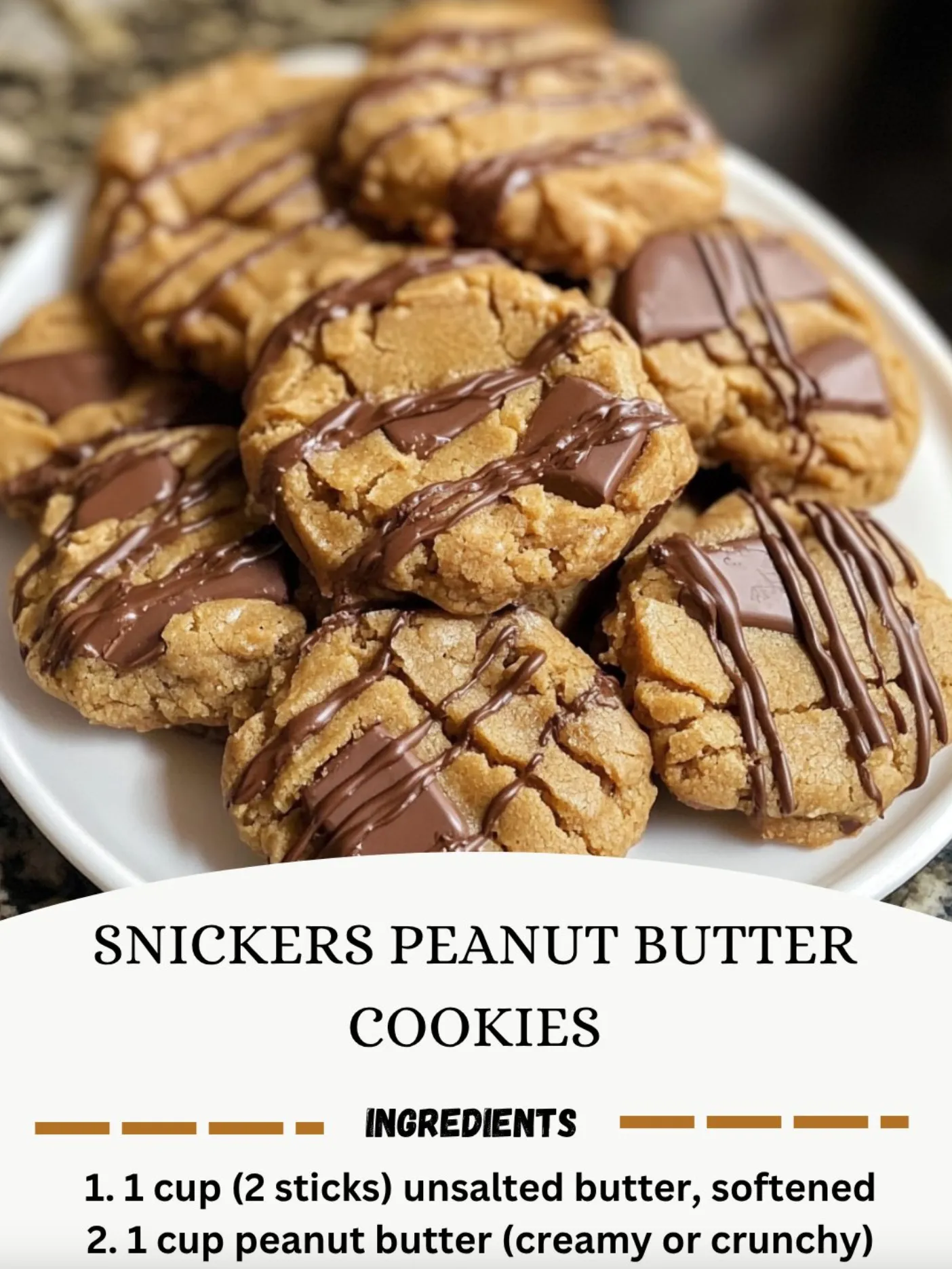 Snickers Peanut Butter Cookies 🍪🥜🍫