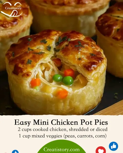 Easy Mini Chicken Pot Pies – Buttery, Creamy, and Perfectly Bite-Sized