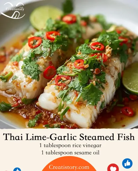 Thai Lime-Garlic Steamed Fish 😋🐟🌿