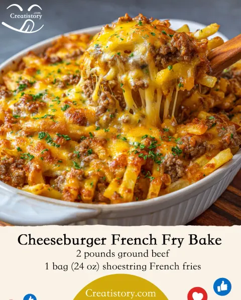 Cheeseburger French Fry Bake 🍟🧀✨