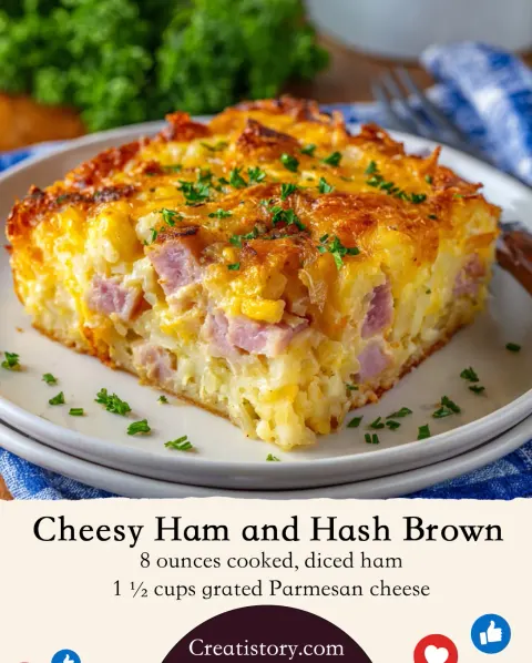 Cheesy Ham and Hash Brown Casserole 🧀🥓🥔