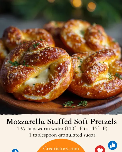 Mozzarella Stuffed Soft Pretzels 🥨🧀