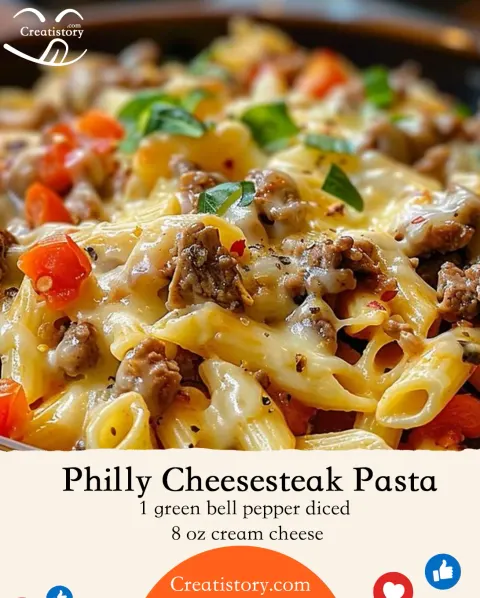 Easy Philly Cheesesteak Pasta