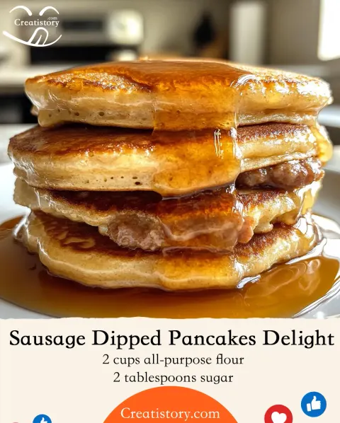 Sausage Dipped Pancakes Delight