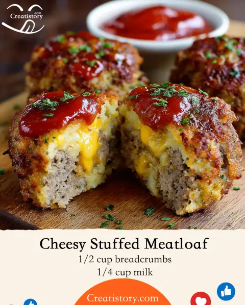 Cheesy Stuffed Meatloaf Bites – A Fun Twist on Classic Comfort Food 🧀🍖