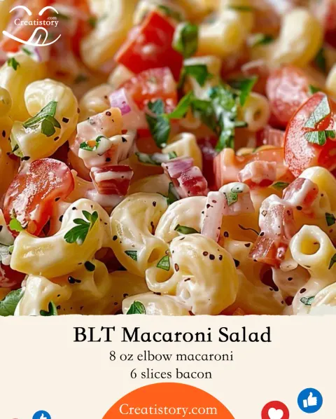 BLT Macaroni Salad – Creamy, Smoky, and Perfect for Any Table
