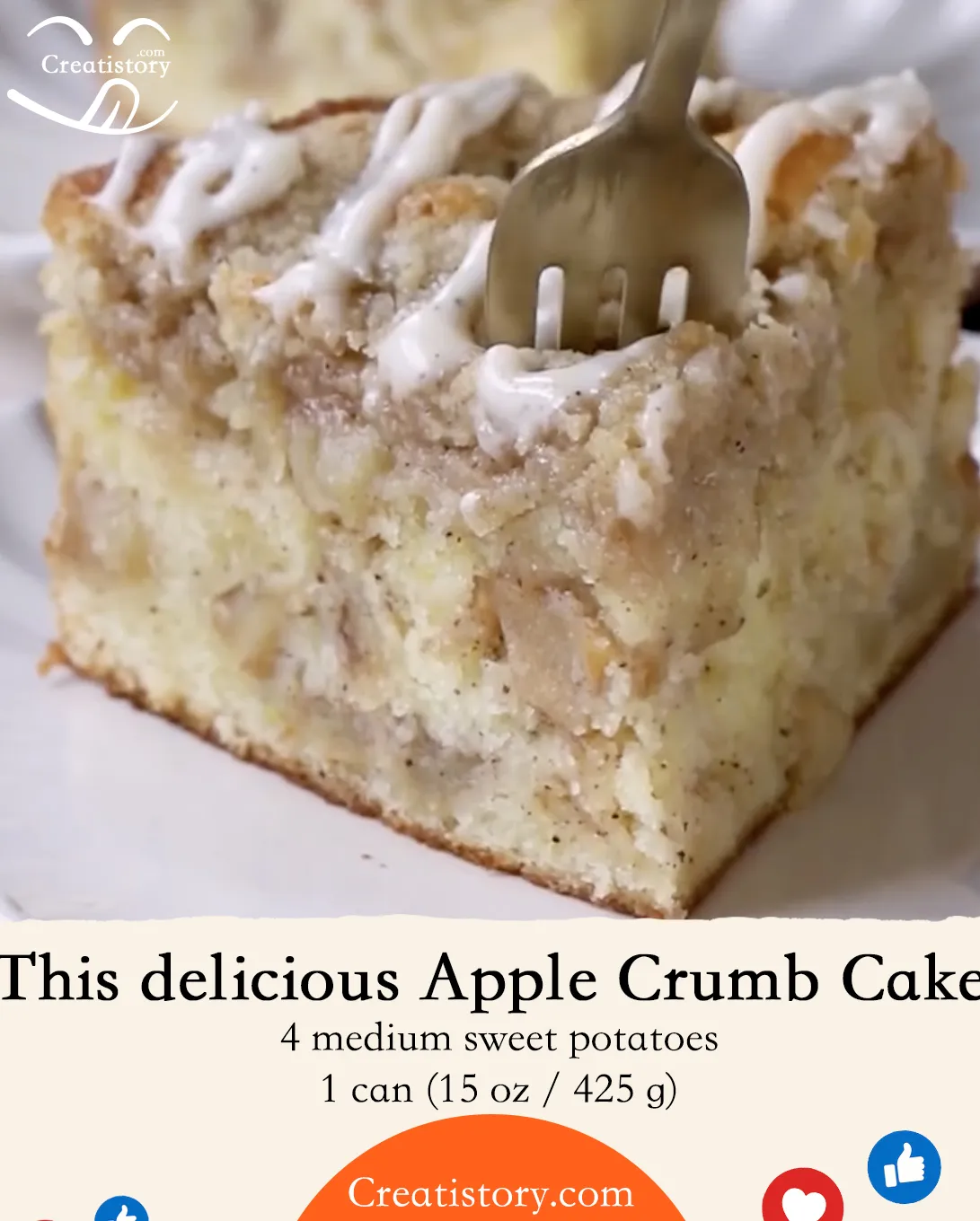 Apple Crumb Cake with Apple Cider Cinnamon Glaze 🍎✨