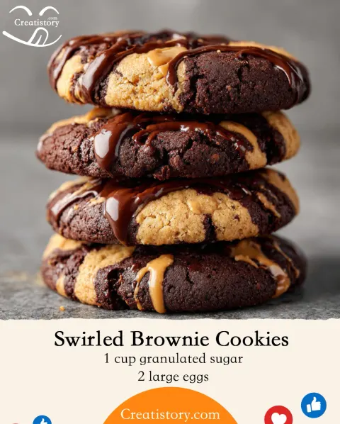Swirled Brownie Cookies 🍫🍪