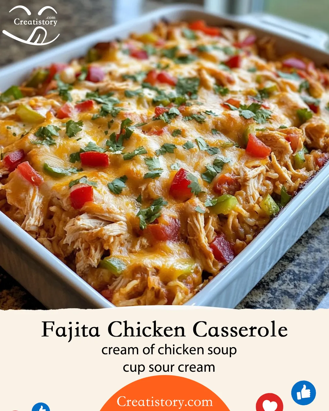 Cheesy Fajita Chicken Casserole 🧀🌶️🍗