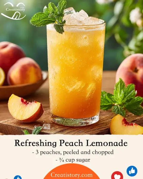 Refreshing Peach Lemonade – Sweet, Tangy, and Perfect for Summer 🍑🍋✨