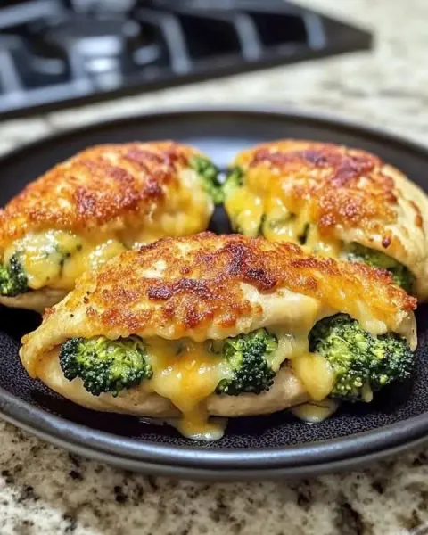 Broccoli Cheese Stuffed Chicken 🧀🥦