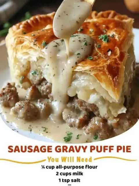 Sausage Gravy Puff Pie 🥧✨🔥
