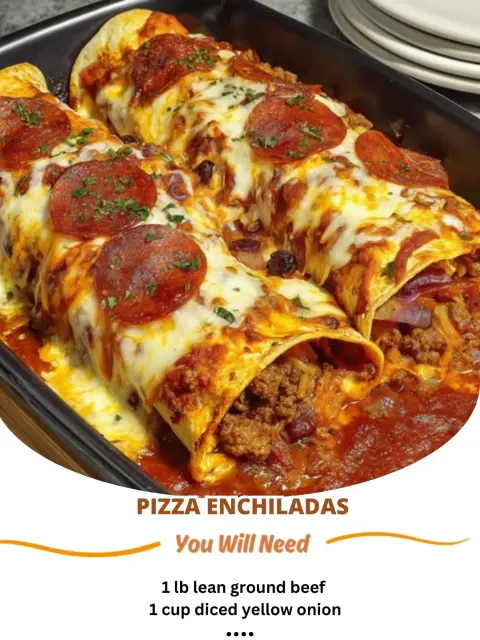 Pizza Enchiladas with Ground Beef 🌯🍕