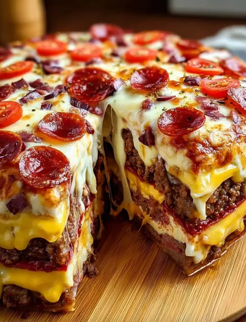 Ultimate Stuffed Layered Pizza Pie