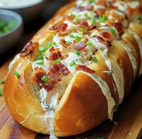 Chicken Bacon Ranch Stuffed Bread