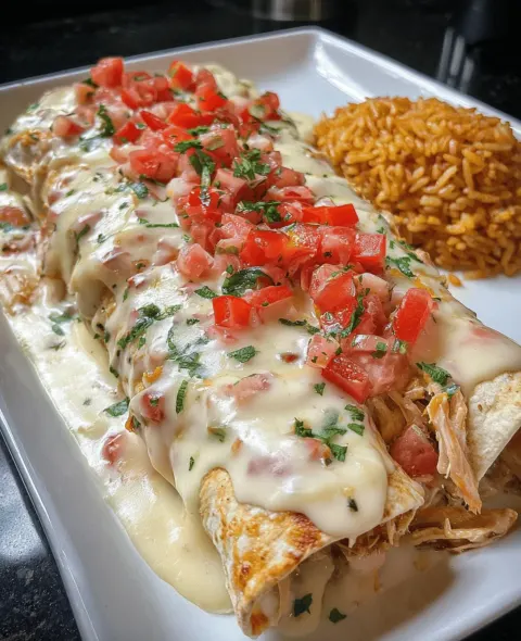 Queso Chicken Enchiladas