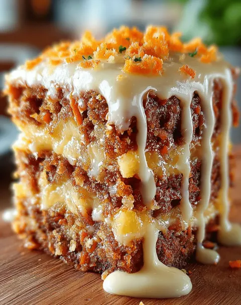 Hawaiian Carrot Pineapple Cake with Cream Cheese Glaze