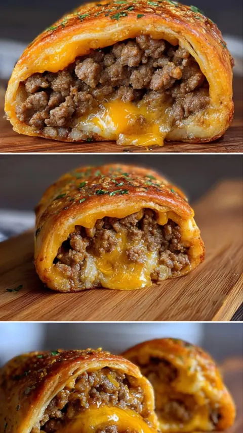 Garlic Butter Cheeseburger Rollups
