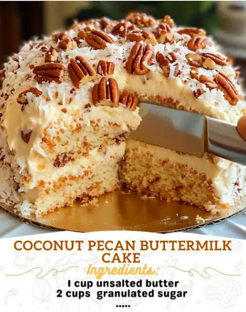 Coconut Pecan Buttermilk Cake
