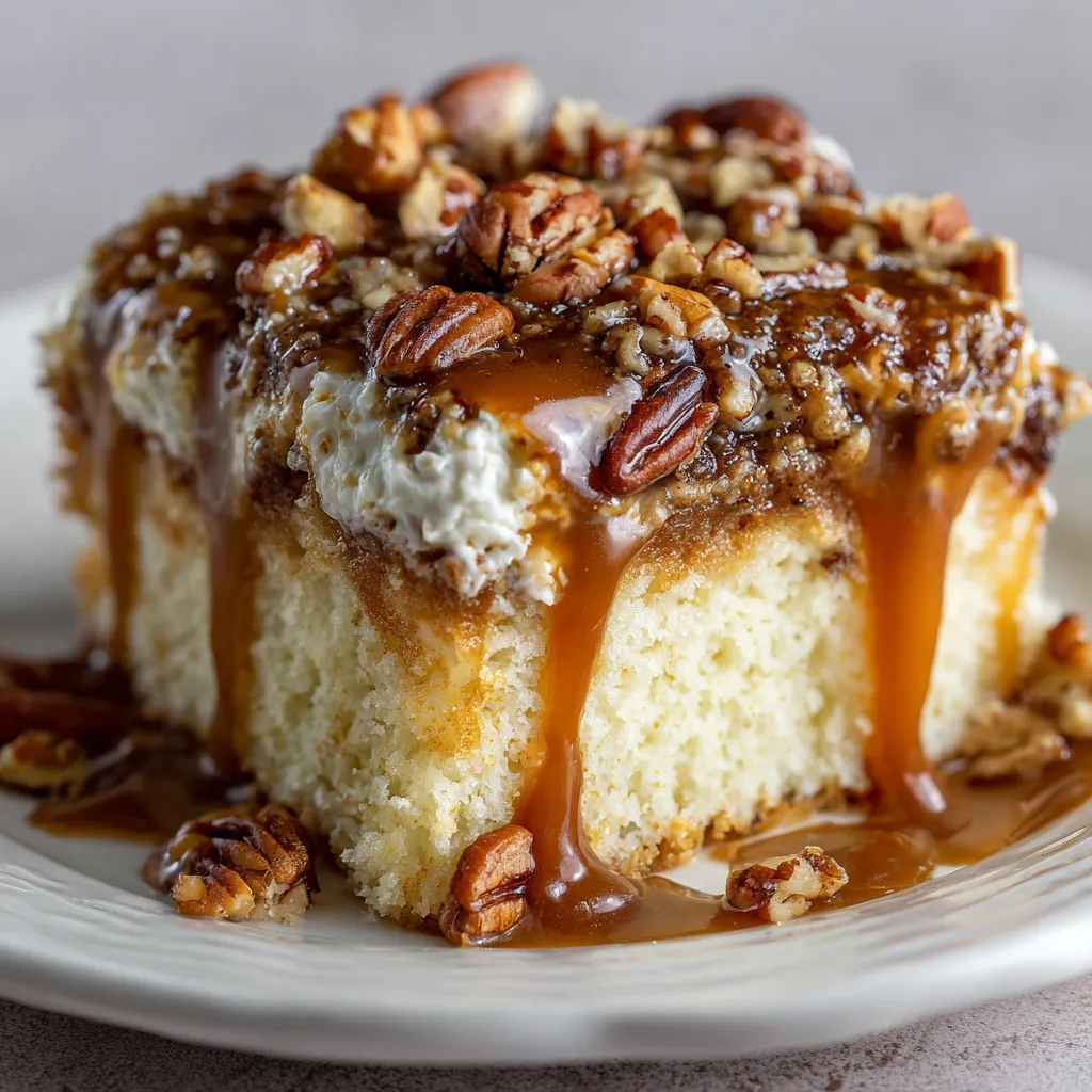 Butter Pecan Praline Poke Cake 🍰✨