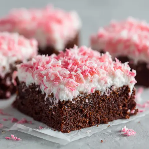 Pink Coconut Snowball Cake Bars 🎀🥥🍫