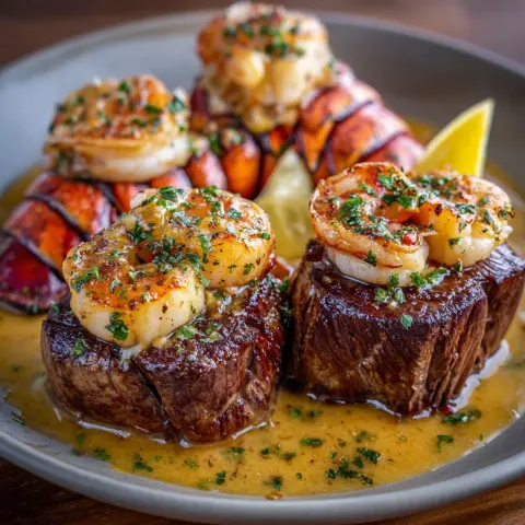 Ultimate Surf and Turf with Lobster Sauce 🥩🦞✨