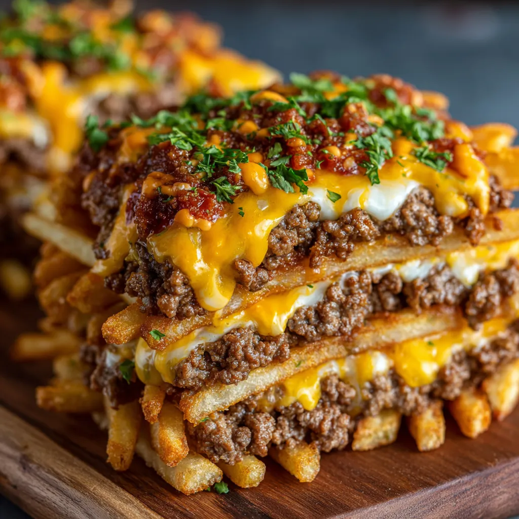 Cheeseburger French Fry Bake 🍟🧀✨