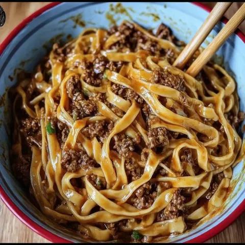 Mongolian Ground Beef Noodles