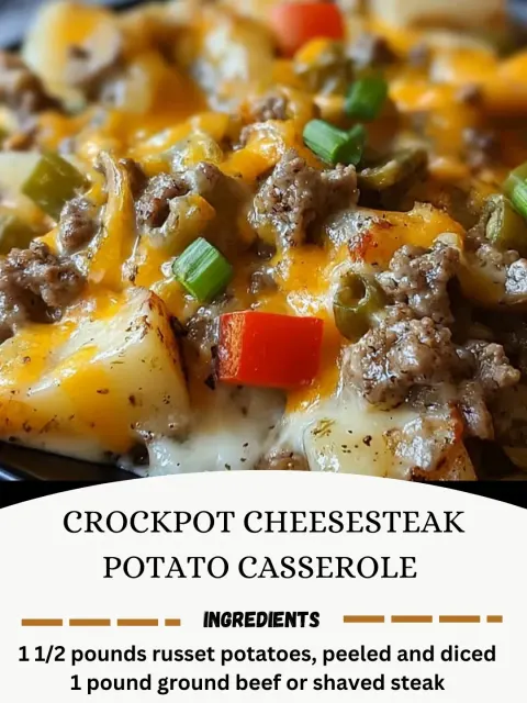 Crockpot Cheesesteak Potato Casserole