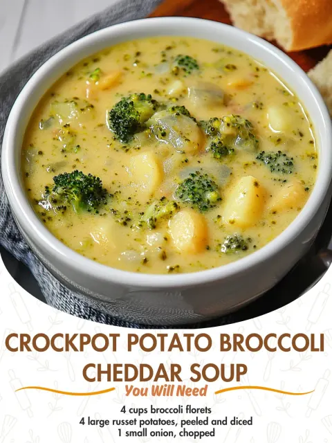 Crockpot Potato Broccoli Cheddar Soup