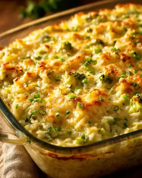 Oven-Baked Cheesy Broccoli and Rice Casserole