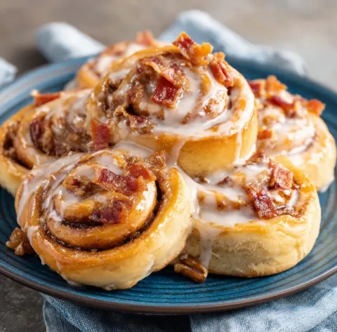 Maple Bacon Cinnamon Rolls