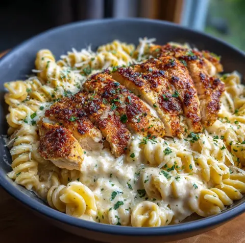 Creamy Garlic Chicken Parmesan Pasta
